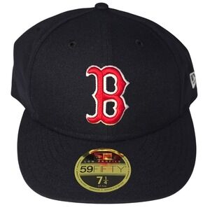 Boston Red Sox New Era 59FIFTY Low Profile Fitted Hat 7 3/8 Navy Blue MLB New